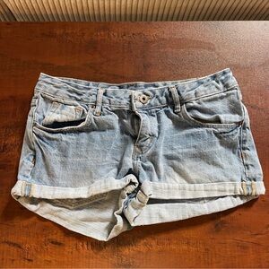 Light Wash Cuffed Jean Denim Shorts